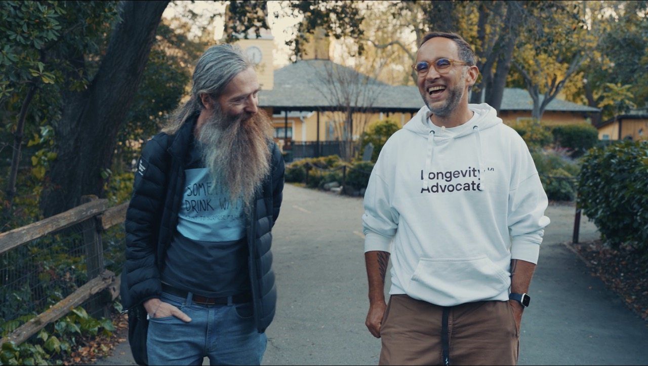 Aubrey de Grey and Marek laughing